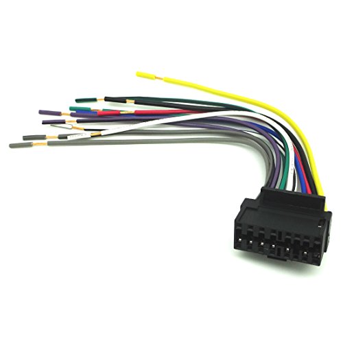 AMSAMOTION Aftermarket Install Wire Harness Radio Replace Adapter Compatible with 16 PIN JVC KD-AHD59 KD-APD38 KD-APD49 KD-APD58 KD-AR200
