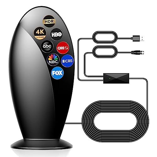 STAYGOLD 2024 Signal Enhance TV Antenna Indoor with 600+ Miles Range Supports 1080p 4K for Smart HDTV and Older TVs, 18ft HDTV Cable