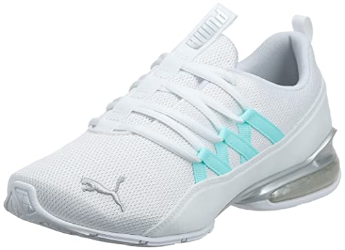 PUMA Women's RIAZE PROWL Sneaker, Puma White-Gulf Stream, 7