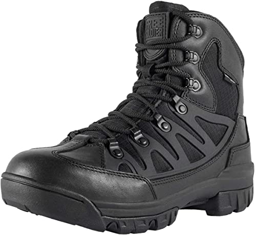 FREE SOLDIER Men's Waterproof Tactical Hiking Boots Military Work Boots Combat Boots(Black 10)