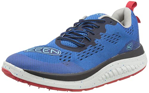 KEEN Men's WK400 Performance Breathable Walking Shoes, Austern/Red Carpet, 11