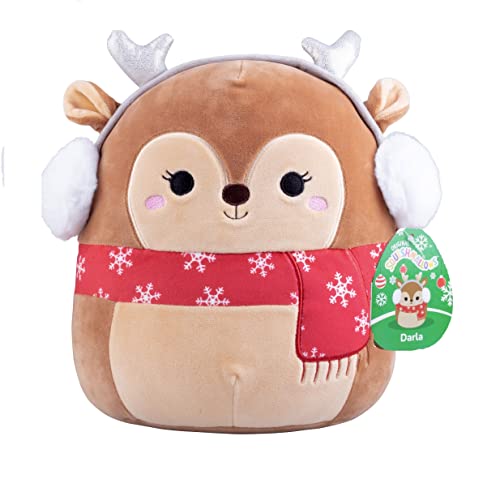 Squishmallows 10' Darla The Fawn - Officially Licensed Kellytoy Christmas Plush - Collectible Soft & Squishy Reindeer Stuffed Animal Toy - Gift for Kids, Girls & Boys - 10 Inches
