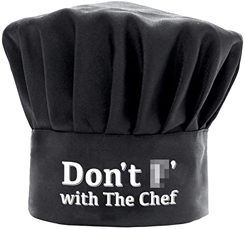 Funny Chef Hat - Don't F with The Chef - Kitchen Cooking Hat for Men & Women Black