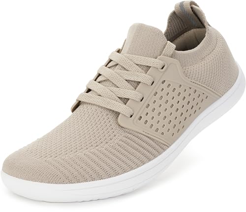 WHITIN Barefoot Minimalist Shoes for Women Size 10.5 Gym Cross Training Breathable Zero Drop Workout Wide Width Minimus Sneakers Taupe 42
