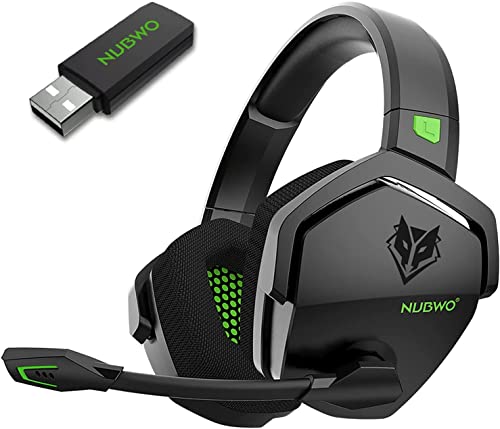 NUBWO G06 Dual Wireless Gaming Headset with Microphone for PS5, PS4, PC, Mobile, Switch: 2.4GHz Wireless + Bluetooth - 100 Hr Battery - 50mm Drivers - Green