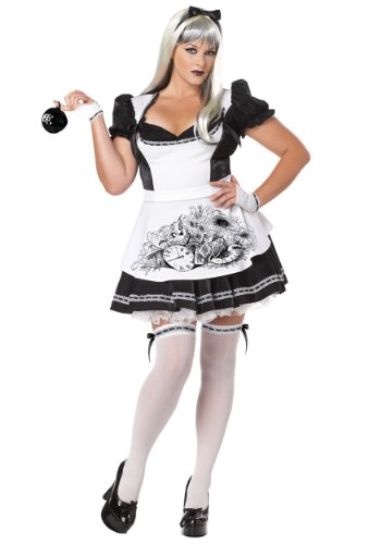 California Costumes womens Plus-size Dark Alice Dress Adult Sized Costume, Black/White, 1XL 16-18 US