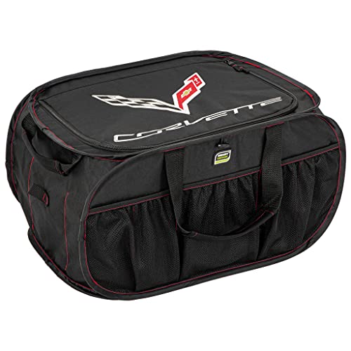Smart Design Pop Up Trunk Organizer w/Easy Carry Handles, Side Pockets, & Zipper Top - 23 Inch - Durable Fabric Collapsible Design - Home Organization (Holds 50 lbs.) - Corvette