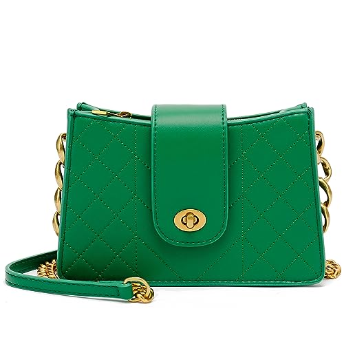Scarleton Crossbody Bags for Women, Shoulder Bag, Lightweight Gold Chain Purses for Women, Quilted Crossbody Bag Purse, H208513 - Green