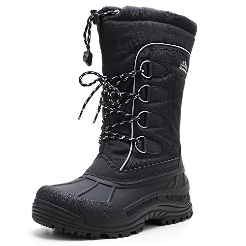 ALEADER Insulated Snow Boots For Men, Waterproof Cold Weather Winter Shoes Boots Black 11 D(M) US