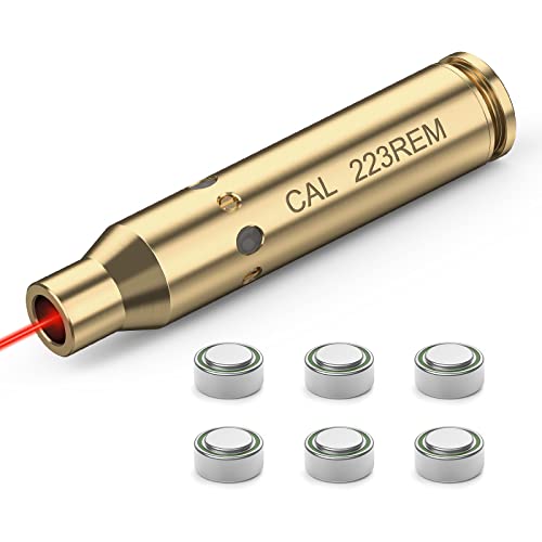 CVLIFE Bore Sight CAL for 223 5.56mm Rem Gauge Red Dot Boresighter with Two Sets Batteries