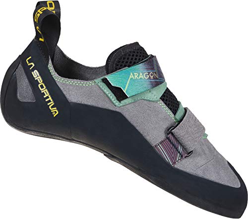 La Sportiva Mens Aragon Rock Climbing Shoes, Clay/Jasmine Green, 10