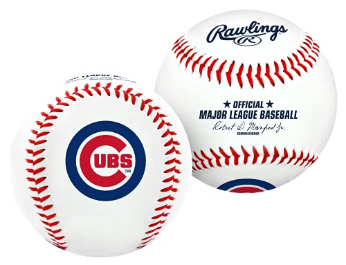 Rawlings MLB Chicago Cubs Team Logo Baseball, Official, White