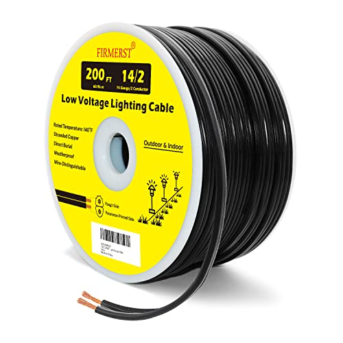 FIRMERST 14/2 Low Voltage Landscape Wire Outdoor Lighting Cable 200 Feet