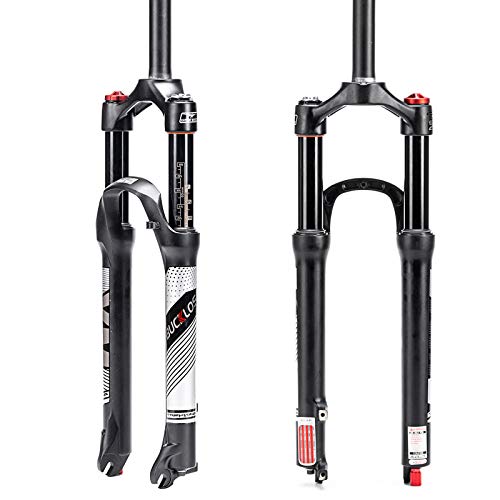 BUCKLOS 26/27.5/29 Travel 120mm MTB Air Suspension Fork, Rebound Adjust 1 1/8 Straight/Tapered Tube QR 9mm Manual/Remote Lockout XC AM Ultralight Mountain Bike Front Forks