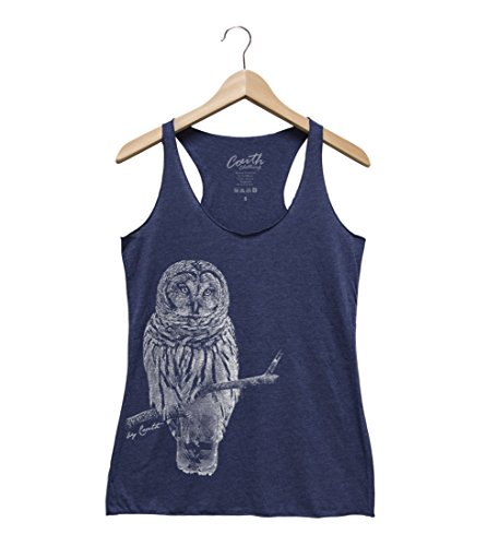 Couthclothing Womens OWL Racerback Tank Top (M, Navy)