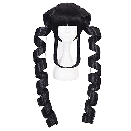 MAGGAZ Trigger Happy Havoc Yasuhiro Taeko Celestia Ludenberg Black Curly Synthetic Hair Dangan Ronpa Cosplay Wig Coser Wig