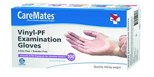 CareMates Vinyl Medical Exam Gloves, Latex Free Rubber, Powder Free, Extra Strong, 4 Mil Thick, Certified for Home Infusion, First Aid, Food Safe, Cleaning Gloves, Large, 200-Pack