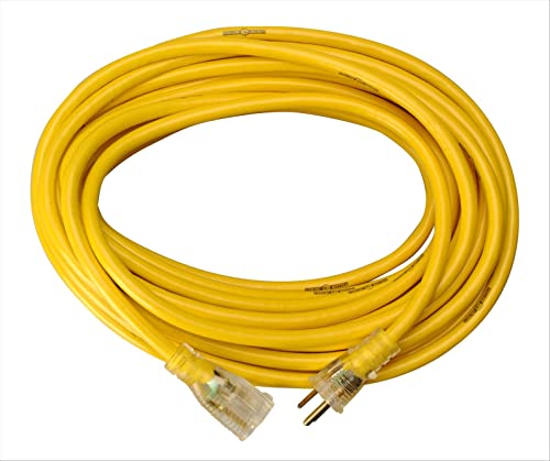 Yellow Jacket 2887 UL Listed 14/3 13 Amp Premium SJTW 50' (15.25M) Extension Cord with Grounded (3 Prong) Lighted Receptacle End; 50 Foot; Ft