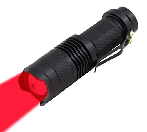 WAYLLSHINE High Power 1 Mode Red LED Flashlight, Single Mode Red Flashlight, Red Light Flashlight Red Light Torch for Astronomy, Aviation, Night Observation