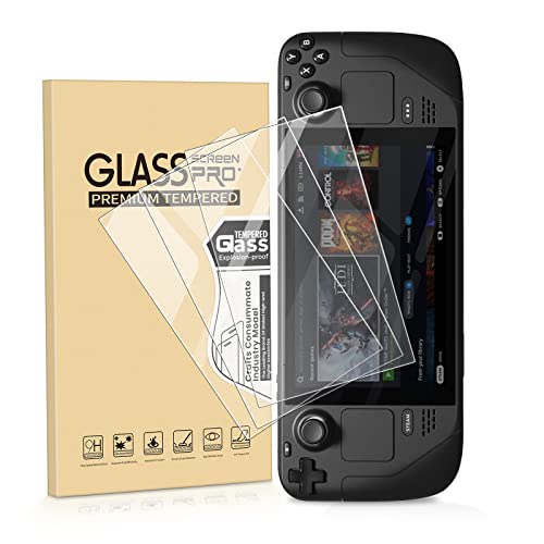 MAEXUS Steam Deck Screen Protector, Tempered Glass Screen Protector Compatible with Steam Deck, Screen Protector Designed for Steam Deck Anti-Fingerprint Bubble-Free (3 Pack)