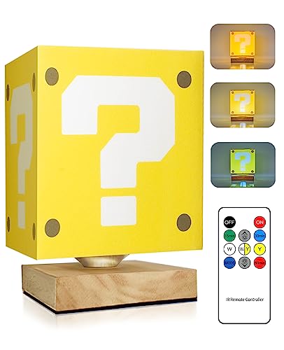 NESIMY Super Bros Table Lamp Night Light for Kids Question Block Decor NightLight Merchandise As Toys Gifts for Kids and Fans