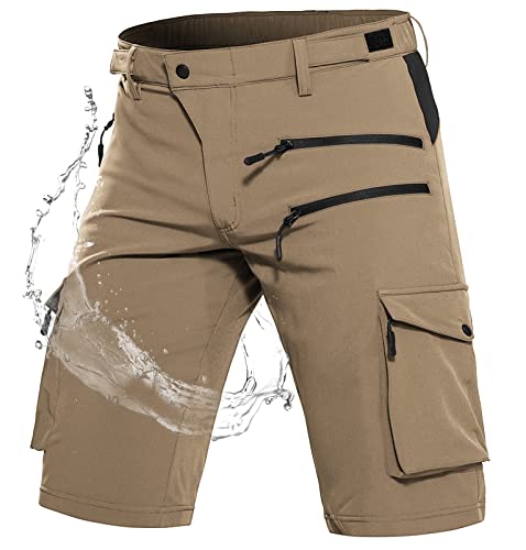 Wespornow Men's-Hiking-Shorts Tactical Shorts Lightweight-Quick-Dry-Outdoor-Cargo-Casual-Shorts for Hiking Cycling (Khaki,M)
