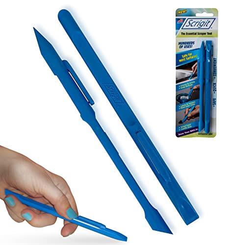 Scrigit Scraper No-Scratch Plastic Scraper Tool, 2 Pack - The Handy Multi-Use Scraping Tool for Removing Food, Labels, Stickers, Paint, Grease - Easy to Hold, Reaches Tight Spaces and Crevices
