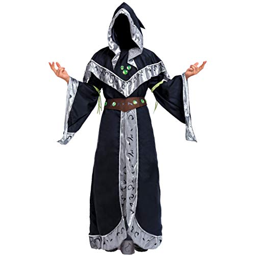 Spooktacular Creations Mystical Dark Sorcerer Medieval Warlock w/Glow Arm Strings Halloween Costumes for Men(X-Large)