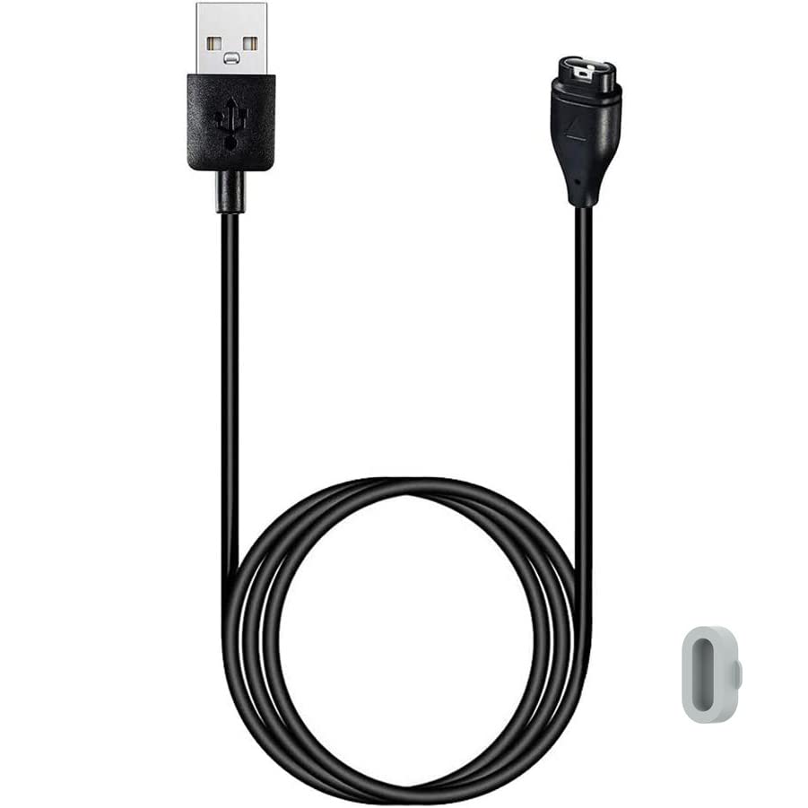 Kissmart Charger for Garmin Approach S10 S12 S40 S42 S60 S62 S70, Replacement Charging Cable Cord Plus a Grey Charger Port Protector Anti Dust Plug