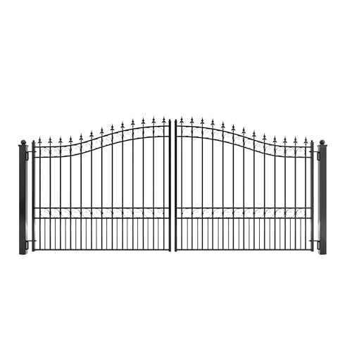 ALEKO Dual Swing Driveway Gate | 12 x 6 Feet | Anti-Rust Galvanized Steel Gate | Outdoor Fence Gate | Swing Security Barrier | DG12LON | (12x6, London Style)