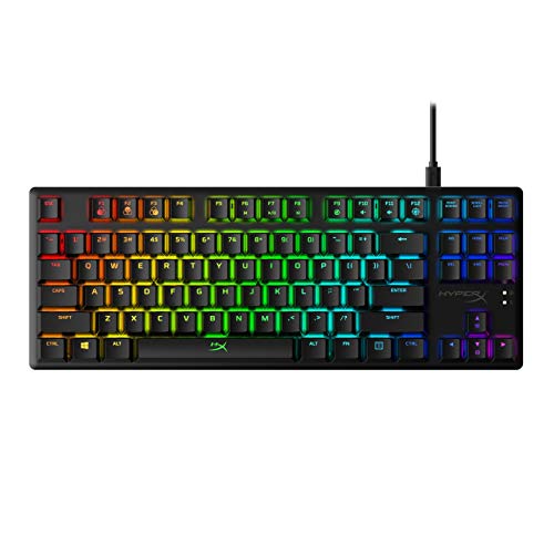 HyperX Alloy Origins Core - Tenkeyless Mechanical Gaming Keyboard, Software Controlled Light & Macro Customization, Compact Form Factor, RGB LED Backlit, Clicky HyperX Blue Switch,Black