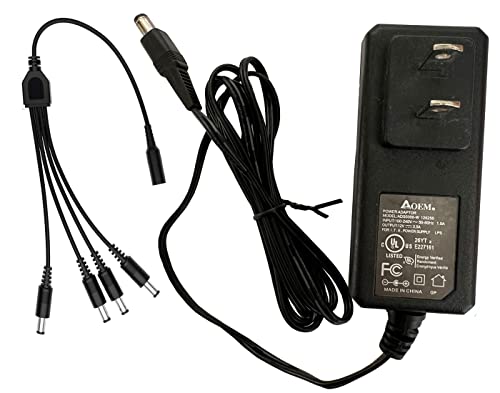 UpBright 12V AC/DC Adapter Compatible with Lorex C581DA ACC-U41 CVA4910 LW2287 LW2297 B LW3211 BX1202500 MPX168AW LH150 LH158000 LH030 ECO DVR MC7711 700TVL Q-SEE SWANN RS-AB015J00 4-in-1 Power Supply