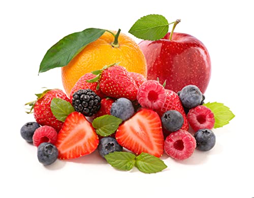 Fruit Seeds Combo Pack - 6 Types, Strawberry Raspberry Mulberry Apple Orange Blueberry Seeds, Non-GMO Heirloom and Organic, for Home Garden (600pcs)