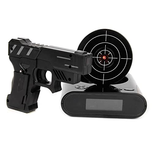 EC VISION Lock N' Load Gun Alarm Clock/Target Alarm Clock/Creative Clock - Black