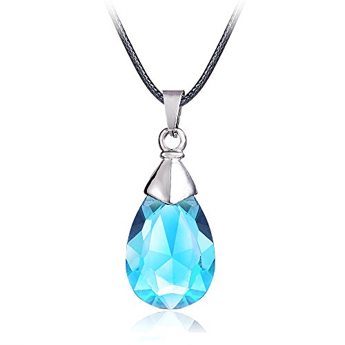 SAO Sword Art Online Yui's Heart Pendant Necklace for Asuna Yuuki cosplay - Black/Blue Crystal