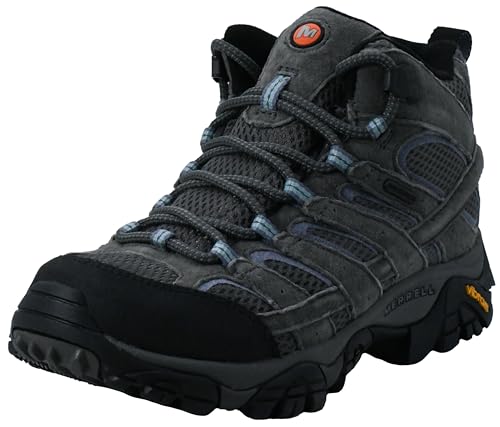 Merrell Women's Moab 2 Mid Waterproof Hiking Boot, Granite, 8 W US