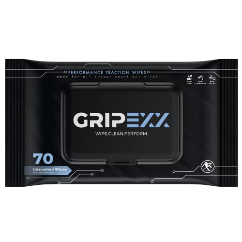 GRIPEXX - 70 Shoe Wipes, Removes Dirt, Grime & Provides Traction, 2 in 1 Multipurpose Sneaker Wipes for Basketball Shoe Grip & Sneakerheads. Shoe Cleaner Wipes and Basketball Grip Spray Alternative