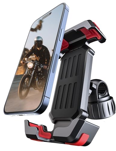 Bike Phone Holder Mount, Motorcycle Phone Mount [Upgraded 3S Quick Install] [7.2 in Big Phone Friendly] Adjustable Bicycle Phone Mount Universal Handlebar Fit For ATV EBike, Scooter,4.7'-7' Smartphone