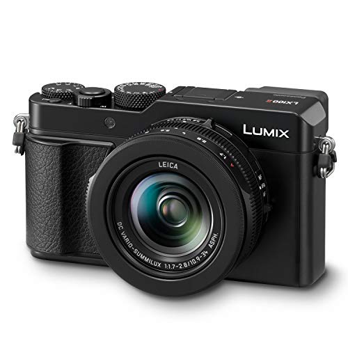 Panasonic Lumix LX100 II Large Four Thirds 21.7 MP Multi Aspect Sensor 24-75mm Leica DC VARIO-SUMMILUX F1.7-2.8 Lens Wi-Fi and Bluetooth Camera with 3' LCD, Black (DC-LX100M2)