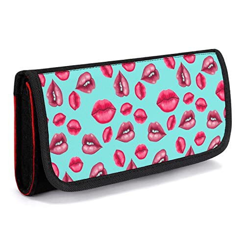 Red Lips Carrying Case for Switch Portable Travel Storage Bag Protective Pouch with 5 Game Card Slots