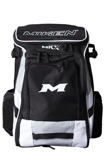 Miken MK7X Slowpitch Softball Backpack Series, White,13.2” W x 9.8” D x 19.75” H,MKMK7X-BP-WHT