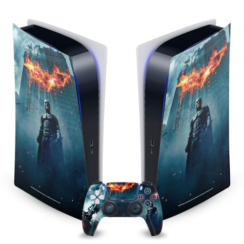 Head Case Designs Officially Licensed The Dark Knight Batman Poster Key Art Vinyl Faceplate Gaming Skin Decal Compatible with Sony Playstation 5 PS5 Digital Edition Console and DualSense Controller