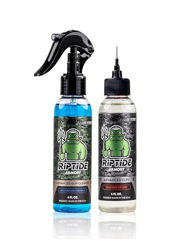 Riptide Armory Advanced Gun Cleaner & CLP+ Graphene 4oz 2 Step Kit - Cleans, Lubes, Protects Targeted Long-Lasting Formula - Nano Coat Technology - Veteran Founded & Formulated by Former US Navy Seal…