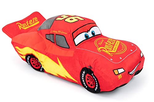 Disney Pixar Cars 3 Plush Stuffed Lightning Mcqueen Red Pillow Buddy - Kids Super Soft Polyester Microfiber, 17 inch (Official Disney Pixar Product)