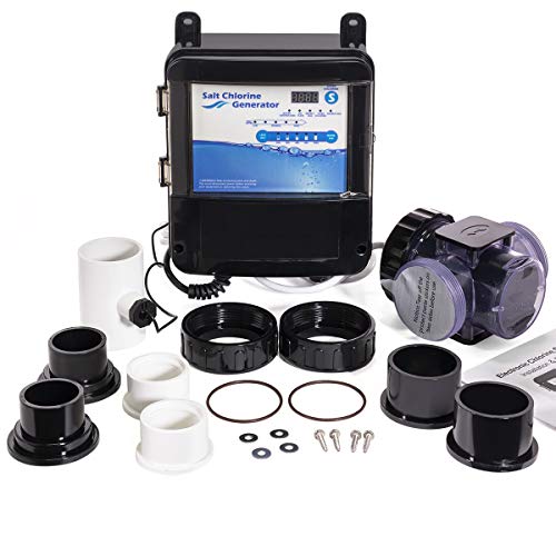 XtremepowerUS 90147 Complete Salt Water System Swimming Pool Generator Chlorination Easy DIY Installation up to 18,000 Gallons, Black