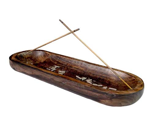raajsee Wooden Brown Incense Holder -Incense Burner Holder –Ash Catcher - Incense Stick Holder - Meditation & Yoga - Great Gift for Any Occasion Size 11x4 inch