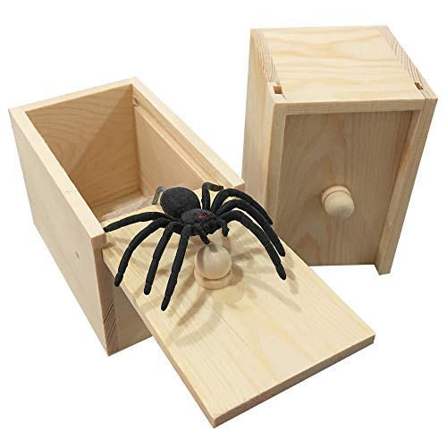 PARNIXS Wooden Spider Prank Box - Handcrafted Money Surprise Box for Adults and Kids [Upgraded Version]