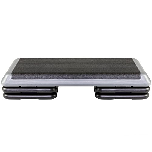 The Step (Made in USA Original Aerobic Platform for Total Body Fitness – Health Club 4 Risers Grey