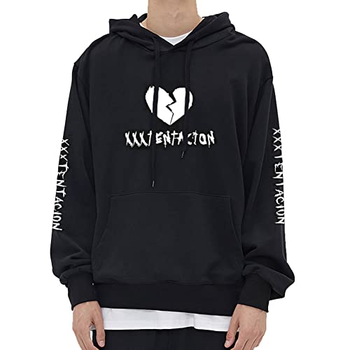 Kigcos Unisex Revenge Hoodie Rap Broken Heart Graphic Pullover Hooded Sweatshirt Top (Black1, Small)