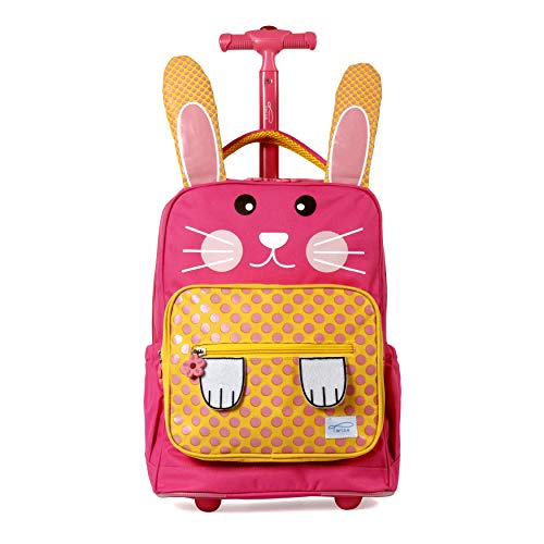TWISE SIDE-KICK SCHOOL, TRAVEL ROLLING BACKPACK FOR KIDS AND TODDLERS (RABBIT)